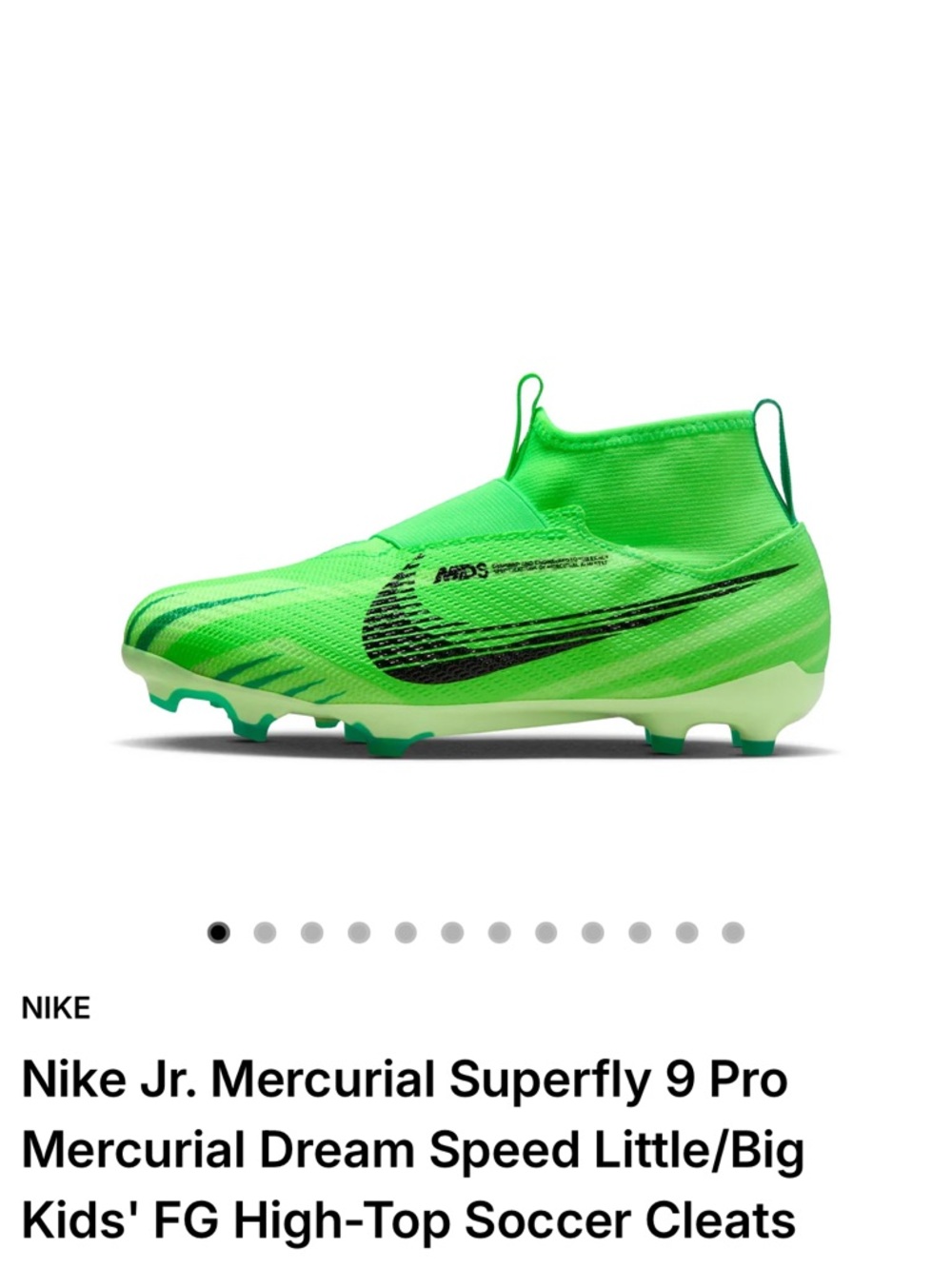 Nike High-Top Soccer Cleats in Bright Green with Black Swoosh